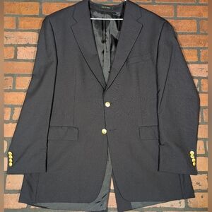 Lauren‎ by Ralph Lauren Men's Gold Button Wool Dark Navy Blazer 44L